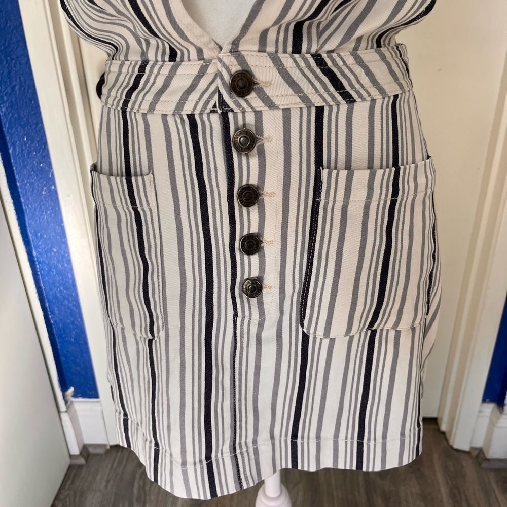 Free People Old School Love Jumper Pinstripe Mini Dress – Size 6 - Picture 8 of 12